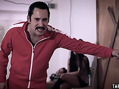 Young orphans fuck care taker in a crazy household