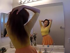 Sami Parker Strips For BJ Practice